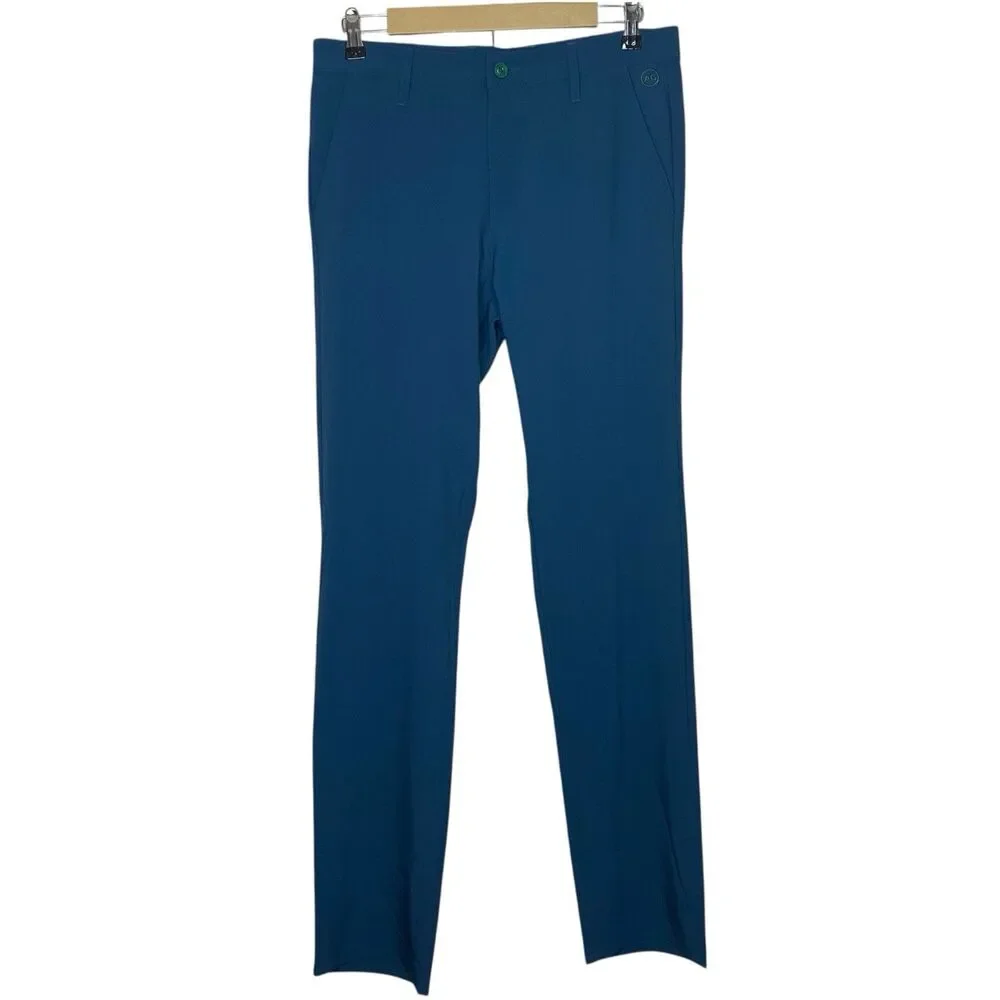 AG Adriano Goldschmied Golf Pants 33x34 Blue Straight Trousers Green Label NEW
